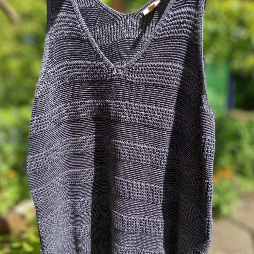 Dusky purple long cozy cotton sweater vest size 1X